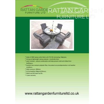 Rain Cover for Rattan 4 Seat Round Dining Set