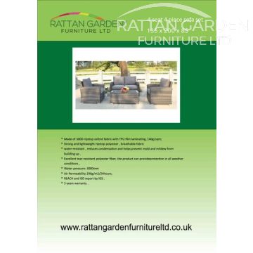 Deluxe Rain Cover for 4 Seat 4 Piece rattan Sofa Set