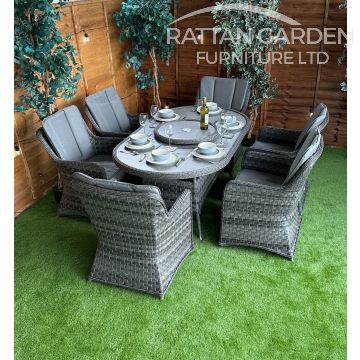 Rattan serena vienna 180cm Oval 6 Seater Dining Set