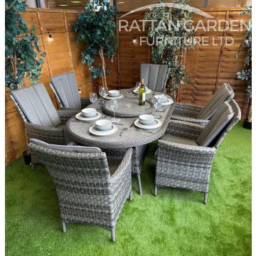 Rattan Serena Atlanta 180cm Oval 6 Seater Dining Set