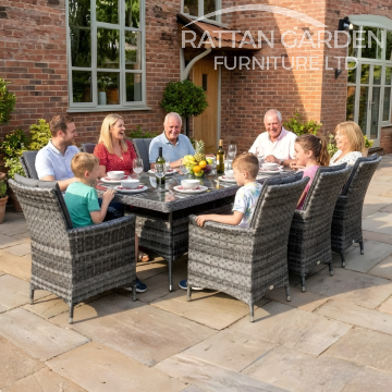 Rattan Serena Atlanta Rectangular 8 Seat Dining Set