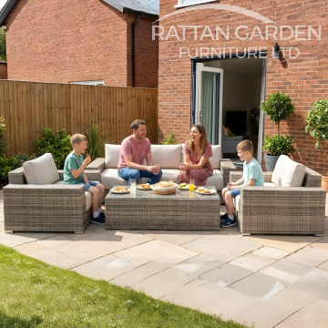 Champagne Oslo Extra Large 5 Seat 4 Piece Sofa Set