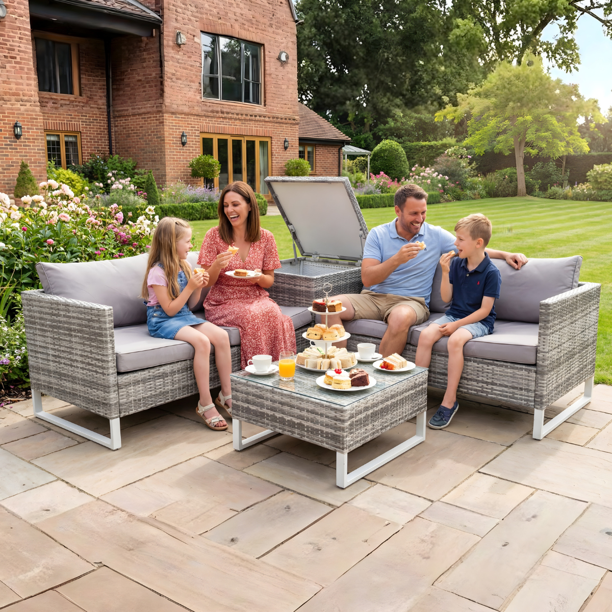Jupiter Rattan Corner Sofa Set with Storage