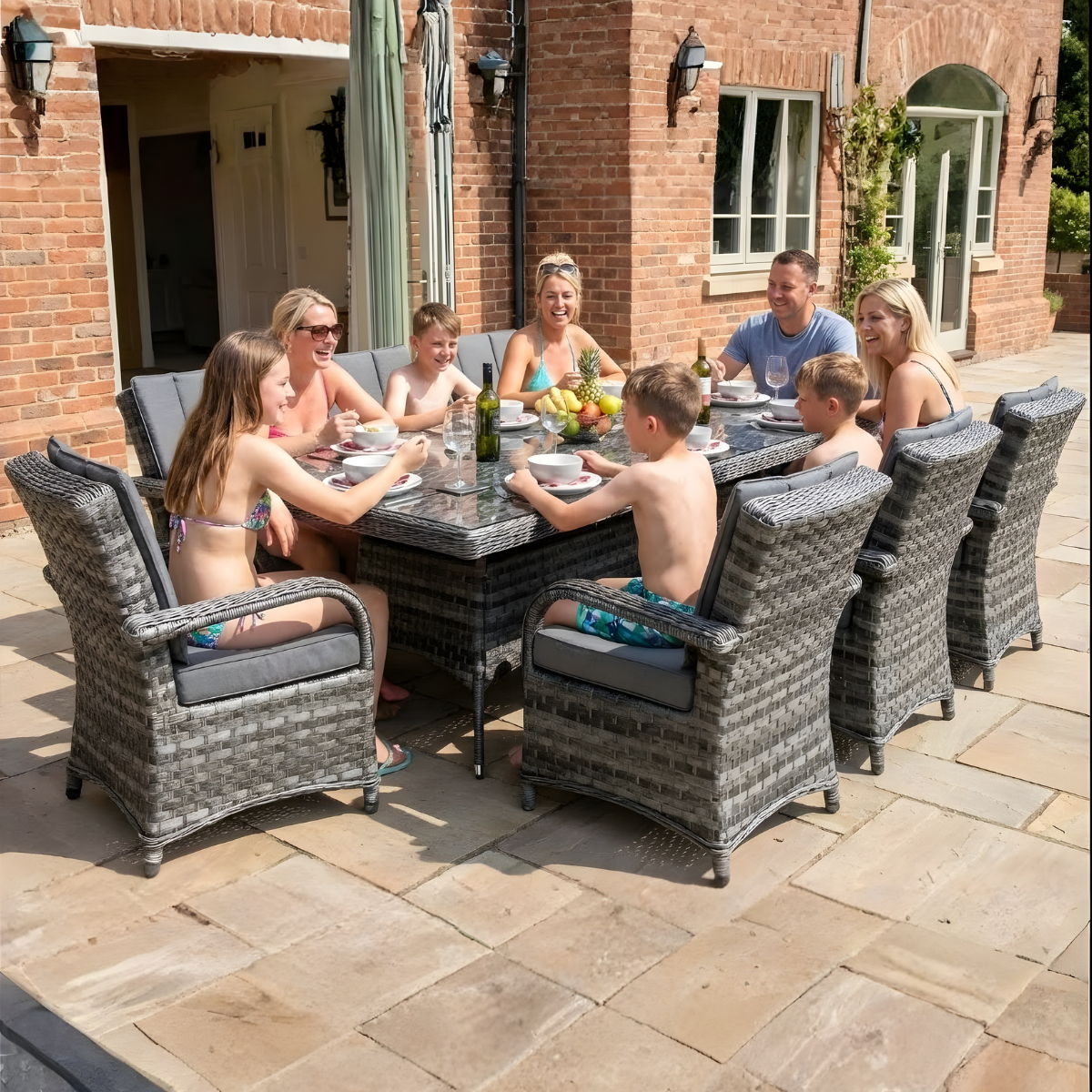 Rattan Serena Tokyo Rectangular 8 Seat Dining Set